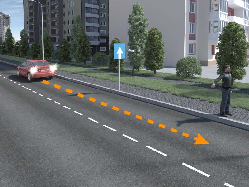 Осы жағдайда жеңіл автомобиль жүргізушісіне артқа қарай жүруге рұқсат етіле ме?