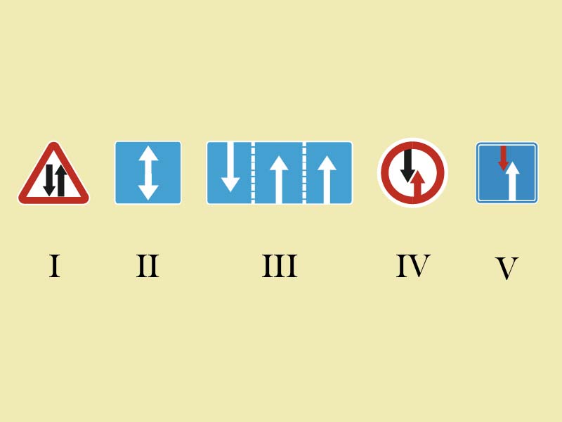 Көрсетілген жол белгілерінің қайсысы екіжақты жол жүрісі бар жол учаскесіне…