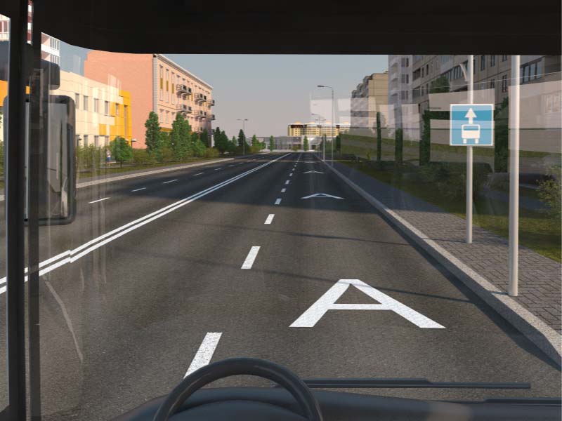 Автобусты басқара отырып, осы жолақпен жүруге Сізге рұқсат етіле ме?