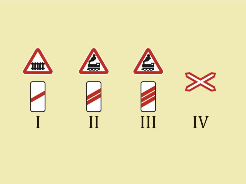 Көрсетілген жол белгілерінің қайсысы бір жолы бар теміржол өтпесі туралы…